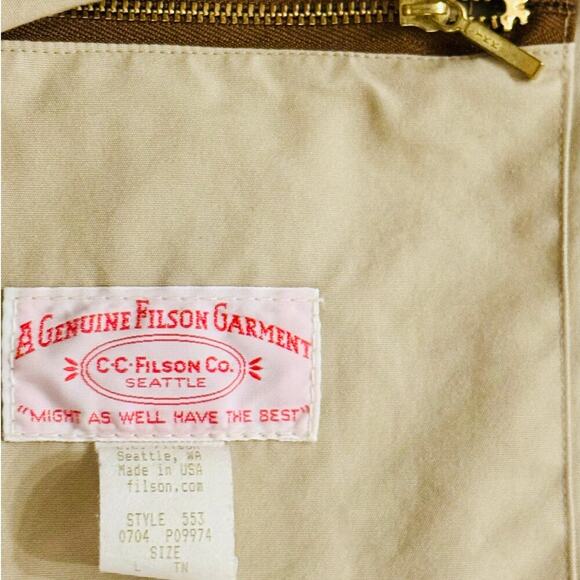 C C FILSON SAFARI JACKET WOMENS L UTILITY BEIGE COASTAL COWGIRL - Picture 7 of 9